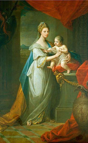 Portrait of Augusta of Hanover with her first born son Karl Georg of Brunswick, Angelica Kauffmann